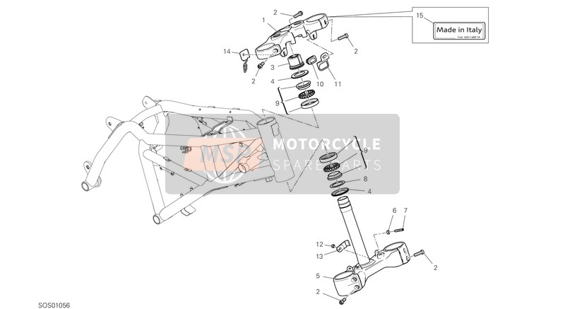 Ducati SCRAMBLER 1100 PRO EU 2020 Conjunto de dirección para un 2020 Ducati SCRAMBLER 1100 PRO EU