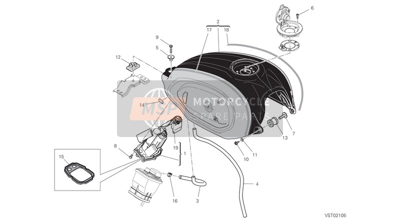 Ducati SCRAMBLER 1100 PRO EU 2020 Réservoir pour un 2020 Ducati SCRAMBLER 1100 PRO EU