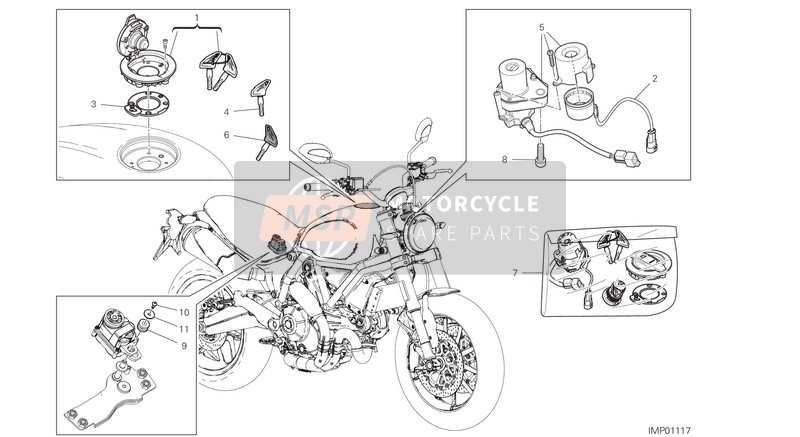 Ducati SCRAMBLER 1100 SPECIAL EU 2019 Elektrische toestellen voor een 2019 Ducati SCRAMBLER 1100 SPECIAL EU