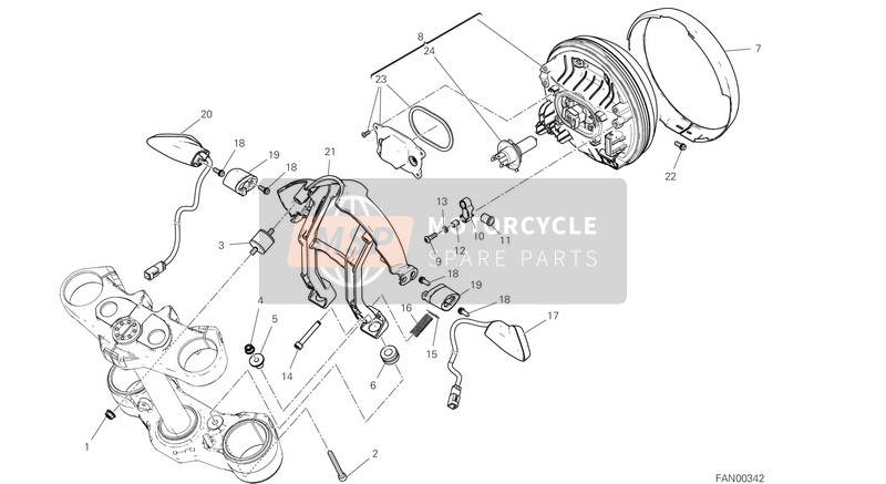 Ducati SCRAMBLER 1100 SPECIAL EU 2019 HEADLIGHT for a 2019 Ducati SCRAMBLER 1100 SPECIAL EU