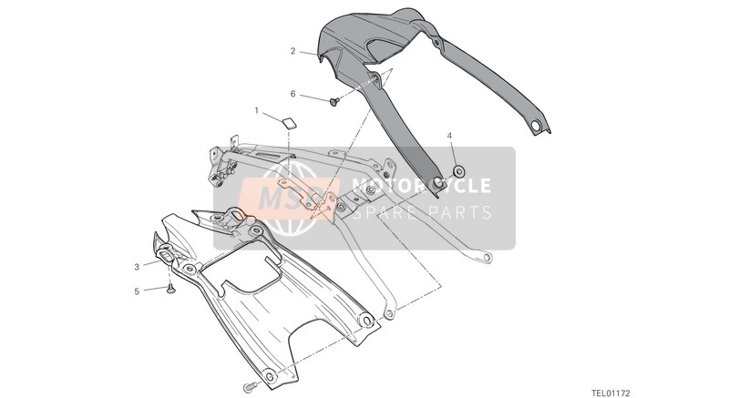 Ducati SCRAMBLER 1100 SPECIAL EU 2019 Achterspatbord voor een 2019 Ducati SCRAMBLER 1100 SPECIAL EU