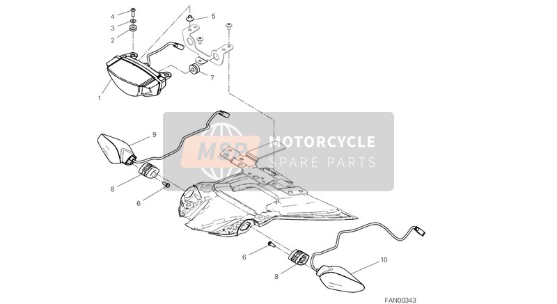 Ducati SCRAMBLER 1100 SPECIAL EU 2019 Luz De La Cola para un 2019 Ducati SCRAMBLER 1100 SPECIAL EU