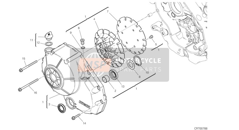 Ducati SCRAMBLER 1100 SPECIAL USA 2018 Koppelingsdeksel voor een 2018 Ducati SCRAMBLER 1100 SPECIAL USA