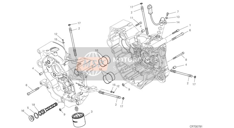 HALF-CRANKCASES PAIR