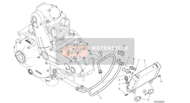 Ducati SCRAMBLER 1100 SPECIAL USA 2018 Olie koeler voor een 2018 Ducati SCRAMBLER 1100 SPECIAL USA