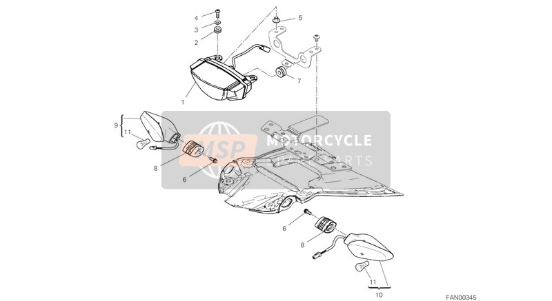 Ducati SCRAMBLER 1100 SPECIAL USA 2018 RÜCKLICHT für ein 2018 Ducati SCRAMBLER 1100 SPECIAL USA