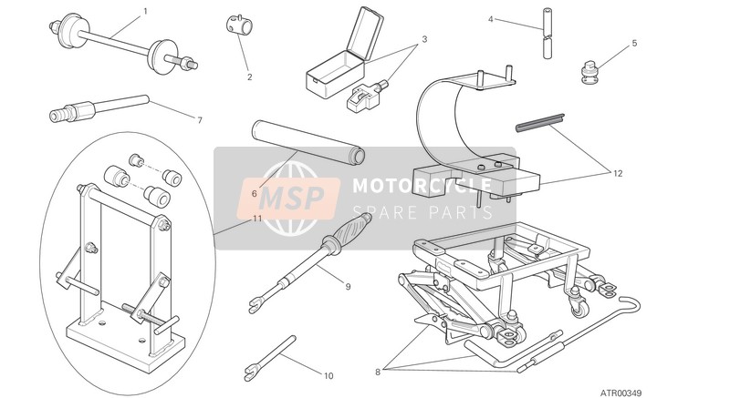 Ducati SCRAMBLER 1100 SPECIAL USA 2018 Herramientas de servicio de taller, Cuadro para un 2018 Ducati SCRAMBLER 1100 SPECIAL USA