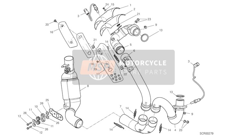 57114932AA, Tubo Escape, Ducati, 0