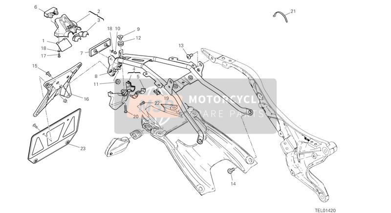 52510611B, Feu Eclarage Plaque Immatriculation, Ducati, 0