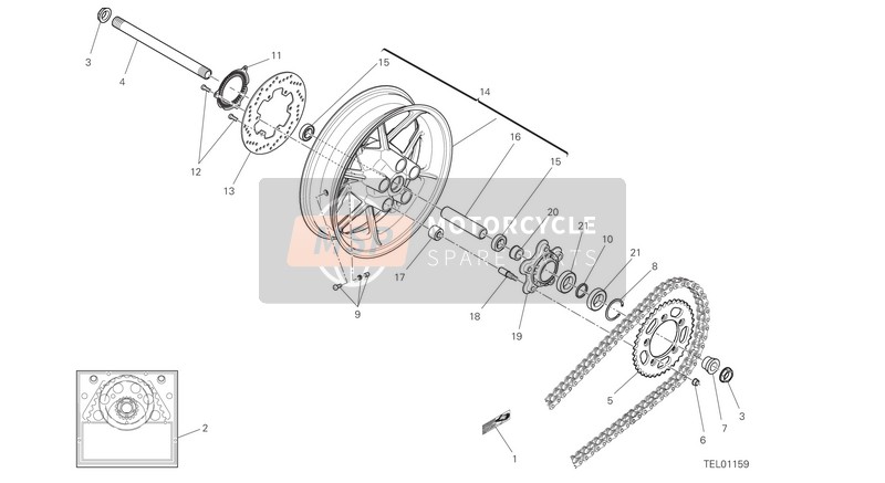 Ducati SCRAMBLER 1100 SPORT EU 2018 REAR WHEEL for a 2018 Ducati SCRAMBLER 1100 SPORT EU