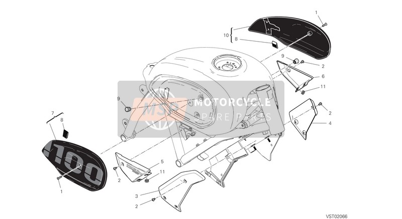 Ducati SCRAMBLER 1100 SPORT PRO EU 2020 FAIRING for a 2020 Ducati SCRAMBLER 1100 SPORT PRO EU