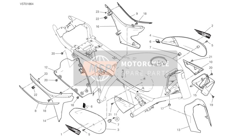 4601G832A, Bavette GARDE-BOUE Inferieur, Ducati, 0