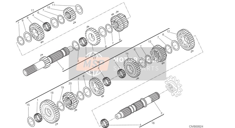 17212541A, Ingranaggio Condotto 3A, Ducati, 0