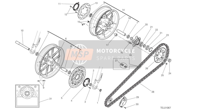 7131A811A, Outside Spacer, Ducati, 1