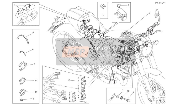 Ducati SCRAMBLER CAFÈ RACER EU 2017 Arnés de cableado para un 2017 Ducati SCRAMBLER CAFÈ RACER EU