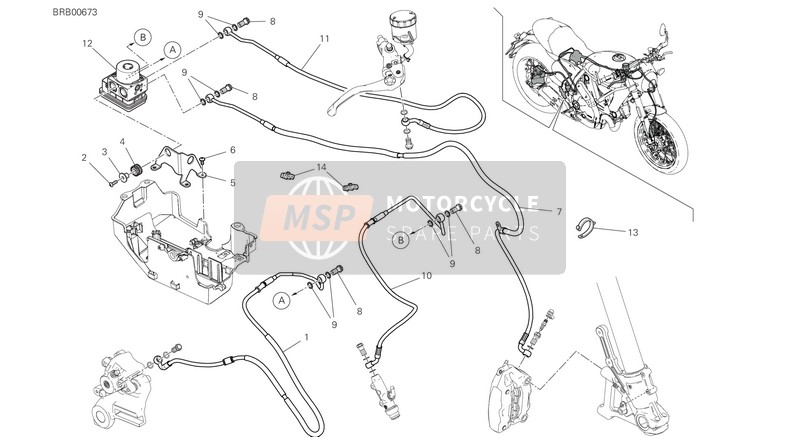 Ducati SCRAMBLER CAFÈ RACER EU 2020 Système de rupture ABS pour un 2020 Ducati SCRAMBLER CAFÈ RACER EU