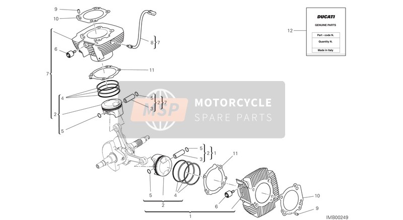 Ducati SCRAMBLER CAFÈ RACER EU 2020 Cilindros - Pistones para un 2020 Ducati SCRAMBLER CAFÈ RACER EU