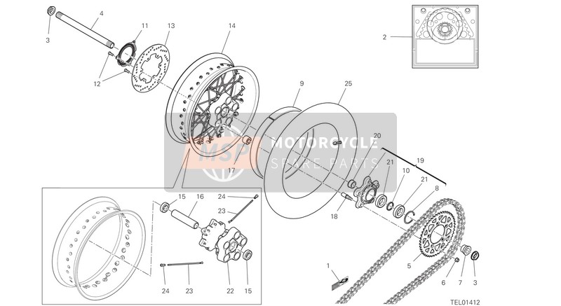 Ducati SCRAMBLER CAFÈ RACER EU 2020 Roue arrière pour un 2020 Ducati SCRAMBLER CAFÈ RACER EU