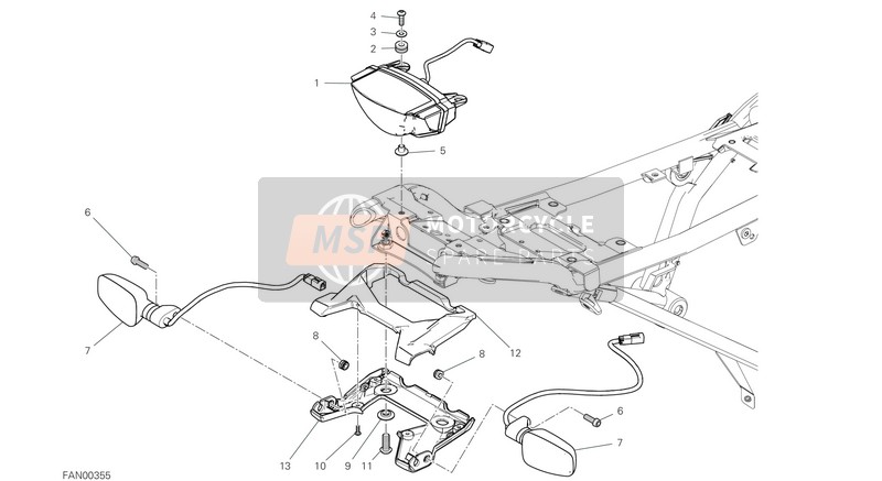 Ducati SCRAMBLER CAFÈ RACER EU 2020 Luz De La Cola para un 2020 Ducati SCRAMBLER CAFÈ RACER EU