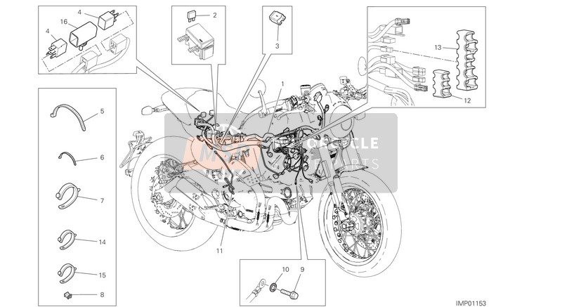 Ducati SCRAMBLER CAFÈ RACER EU 2020 Sistema eléctrico del vehículo para un 2020 Ducati SCRAMBLER CAFÈ RACER EU