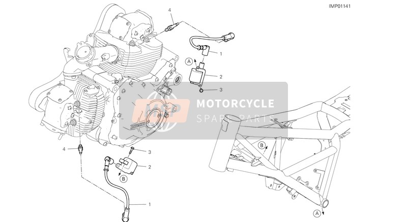 Ducati SCRAMBLER CAFÈ RACER EU 2020 WIRING HARNESS (COIL) for a 2020 Ducati SCRAMBLER CAFÈ RACER EU