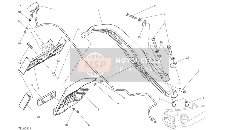 Ducati SCRAMBLER CAFÈ RACER USA 2017 PLATE HOLDER for a 2017 Ducati SCRAMBLER CAFÈ RACER USA