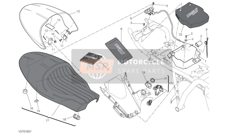 Ducati SCRAMBLER CAFÈ RACER USA 2017 SEAT for a 2017 Ducati SCRAMBLER CAFÈ RACER USA