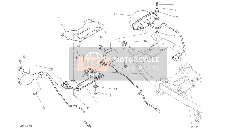 Ducati SCRAMBLER CAFÈ RACER USA 2017 Luz De La Cola para un 2017 Ducati SCRAMBLER CAFÈ RACER USA