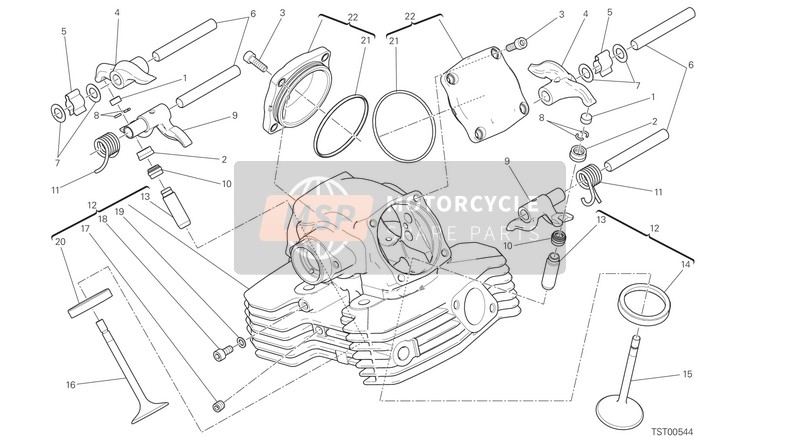 Ducati SCRAMBLER CAFÈ RACER USA 2017 Cabeza vertical para un 2017 Ducati SCRAMBLER CAFÈ RACER USA