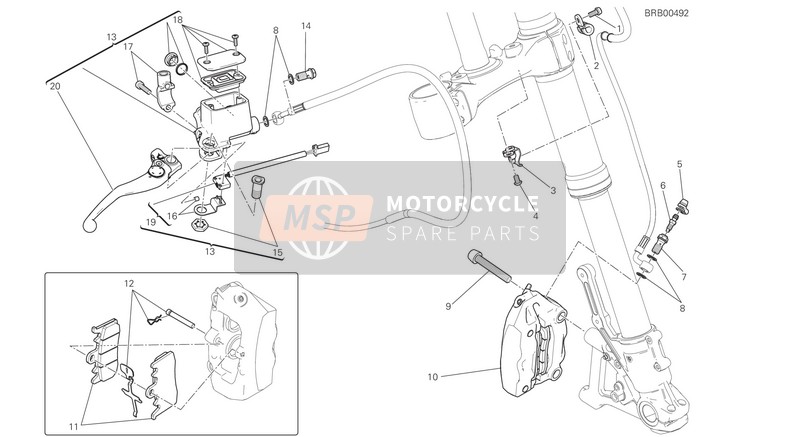 Ducati SCRAMBLER CLASSIC EU 2015 Sistema frenante anteriore per un 2015 Ducati SCRAMBLER CLASSIC EU