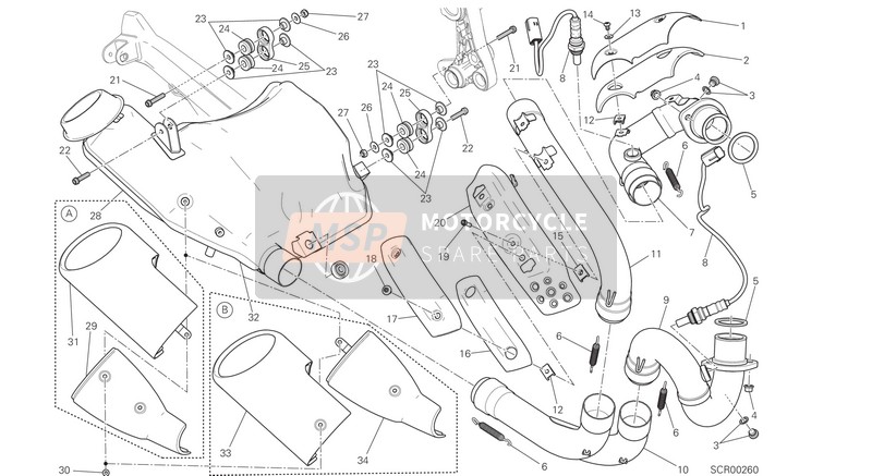 Ducati SCRAMBLER CLASSIC EU 2016 Système d'échappement pour un 2016 Ducati SCRAMBLER CLASSIC EU