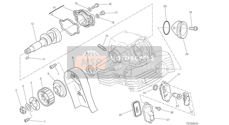 Ducati SCRAMBLER CLASSIC EU 2016 VERTICAL CYLINDER HEAD - TIMING for a 2016 Ducati SCRAMBLER CLASSIC EU