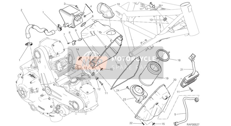 Ducati SCRAMBLER CLASSIC EU 2018 AIR INTAKE - OIL BREATHER for a 2018 Ducati SCRAMBLER CLASSIC EU