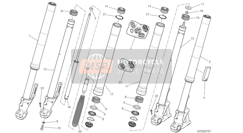 Ducati SCRAMBLER CLASSIC EU 2018 Forcella anteriore per un 2018 Ducati SCRAMBLER CLASSIC EU