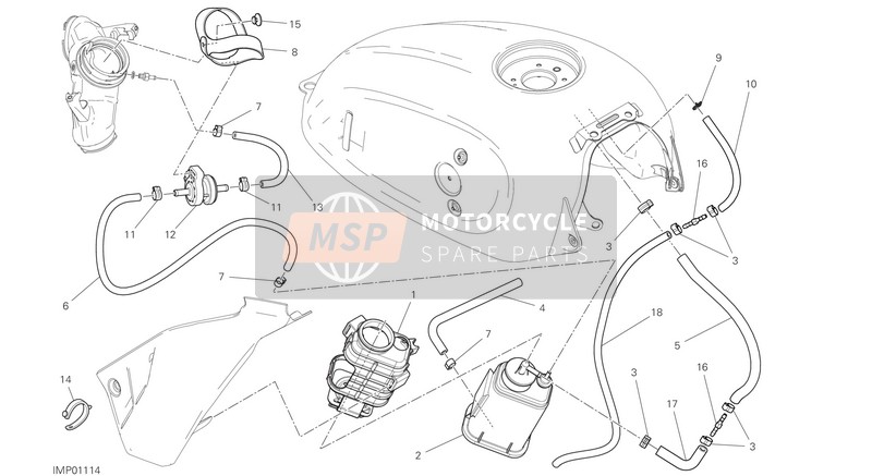 Ducati SCRAMBLER CLASSIC EU 2018 HOT AIR PIPE CANISTER for a 2018 Ducati SCRAMBLER CLASSIC EU