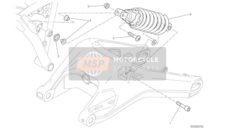 Ducati SCRAMBLER CLASSIC EU 2018 Suspensión trasera para un 2018 Ducati SCRAMBLER CLASSIC EU