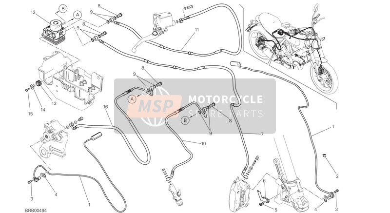 Ducati SCRAMBLER CLASSIC USA 2015 ANTILOCK BRAKING SYSTEM (ABS) for a 2015 Ducati SCRAMBLER CLASSIC USA