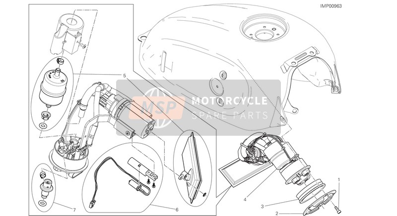 Ducati SCRAMBLER CLASSIC USA 2015 Benzine pomp voor een 2015 Ducati SCRAMBLER CLASSIC USA