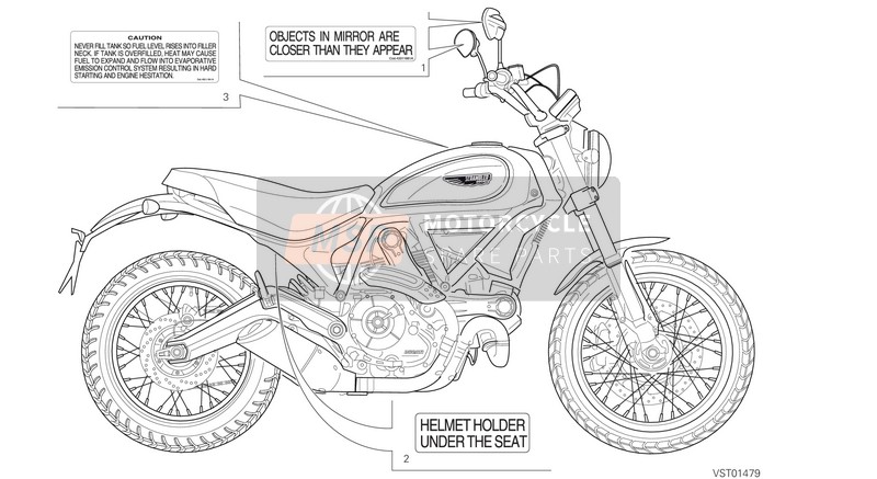 Ducati SCRAMBLER CLASSIC USA 2015 POSITIONING PLATES for a 2015 Ducati SCRAMBLER CLASSIC USA