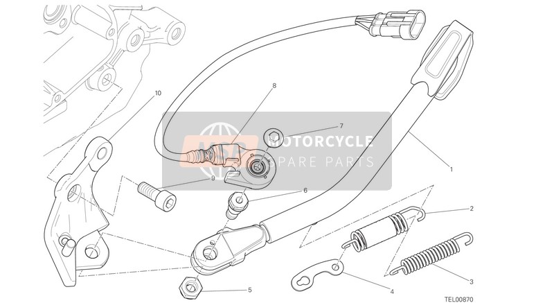 Ducati SCRAMBLER CLASSIC USA 2015 Cavalletto laterale per un 2015 Ducati SCRAMBLER CLASSIC USA