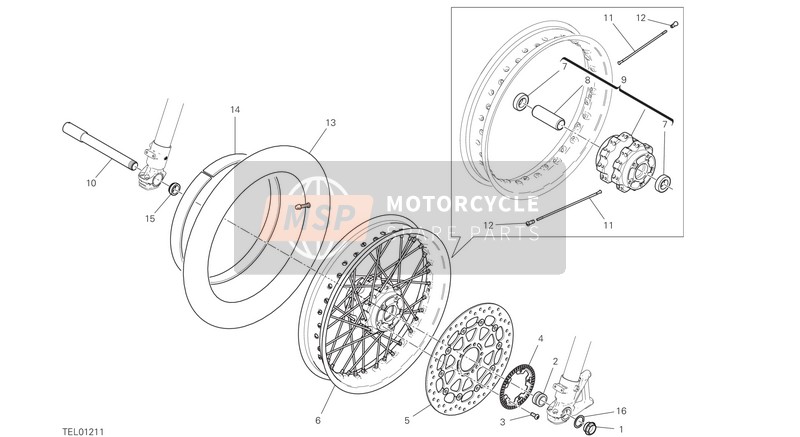 16220591AA, Hub, Front Wheel, Ducati, 0