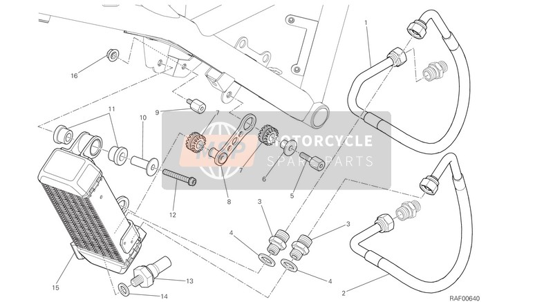 Ducati SCRAMBLER DESERT SLED 2021 Radiatore dell'olio per un 2021 Ducati SCRAMBLER DESERT SLED