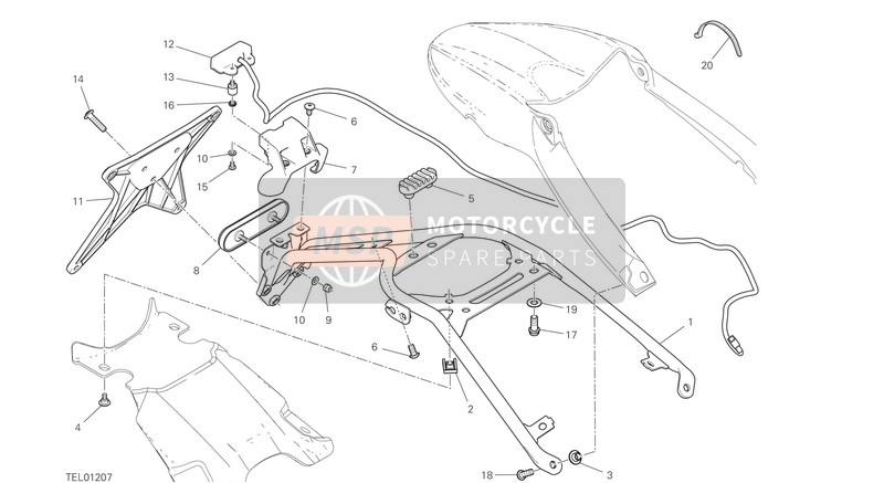 Ducati SCRAMBLER DESERT SLED 2021 Support de plaque pour un 2021 Ducati SCRAMBLER DESERT SLED