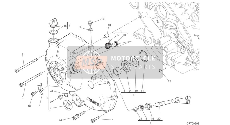 Ducati SCRAMBLER DESERT SLED EU 2017 Coperchio frizione per un 2017 Ducati SCRAMBLER DESERT SLED EU