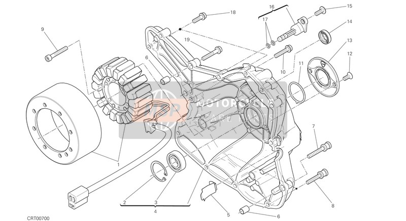 Ducati SCRAMBLER DESERT SLED EU 2017 Couvercle du générateur pour un 2017 Ducati SCRAMBLER DESERT SLED EU