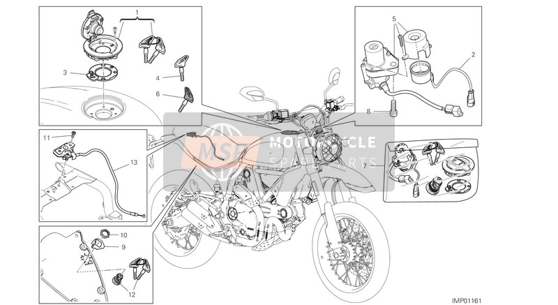 Ducati SCRAMBLER DESERT SLED EU 2019 Elektrische toestellen voor een 2019 Ducati SCRAMBLER DESERT SLED EU