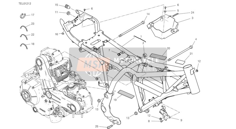 47028231BB, Steel Frame 1604 Ds Red, Ducati, 0