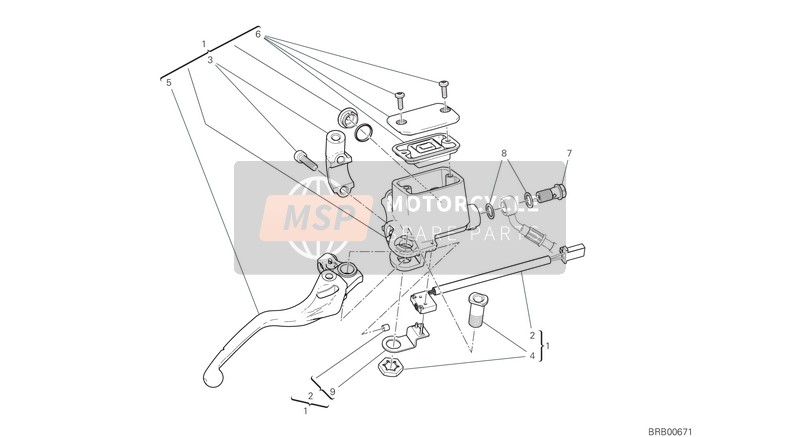 Ducati SCRAMBLER DESERT SLED EU 2019 Bomba de freno delantero para un 2019 Ducati SCRAMBLER DESERT SLED EU