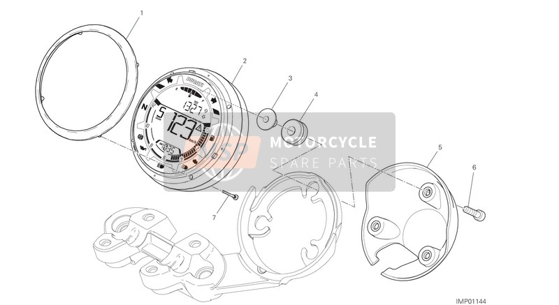 Ducati SCRAMBLER DESERT SLED EU 2019 Pannello degli strumenti per un 2019 Ducati SCRAMBLER DESERT SLED EU