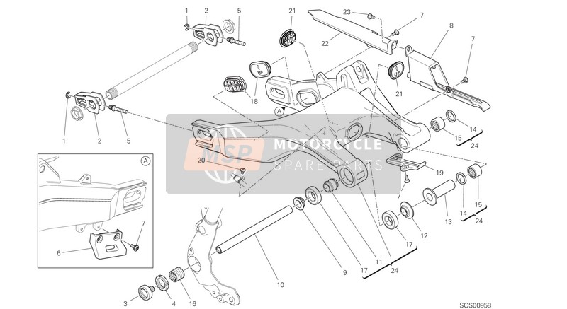 Ducati SCRAMBLER DESERT SLED EU 2019 Brazo oscilante trasero para un 2019 Ducati SCRAMBLER DESERT SLED EU